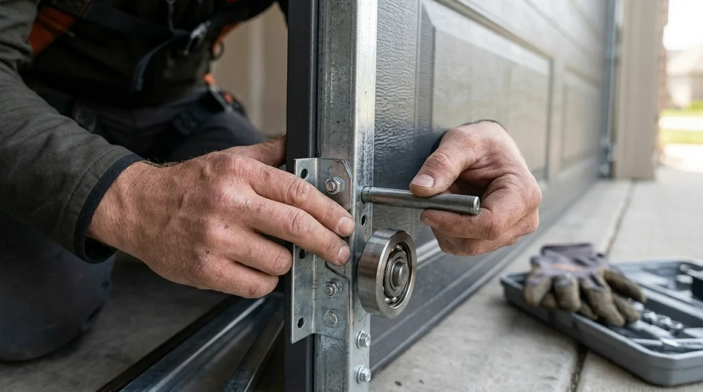 Sectional steel garage door