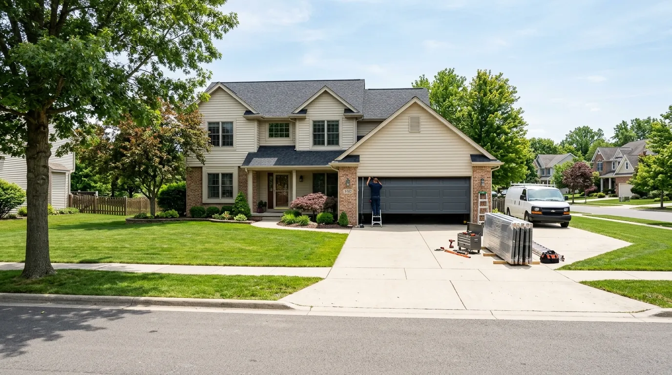 Sectional steel garage door