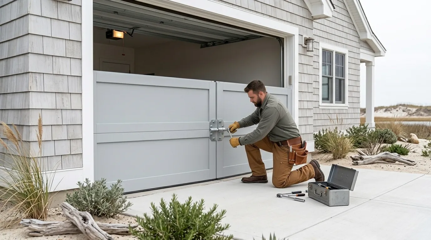 Sectional steel garage door