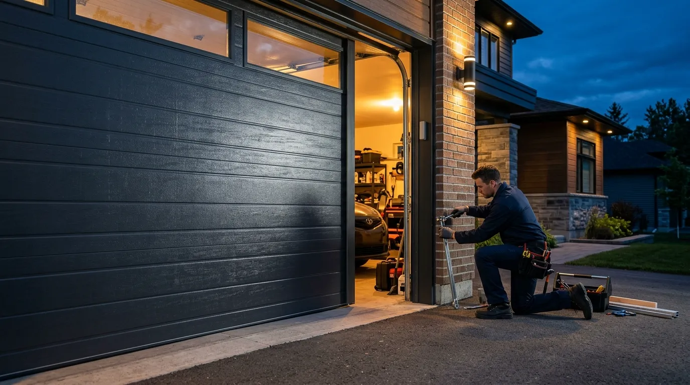 Sectional steel garage door