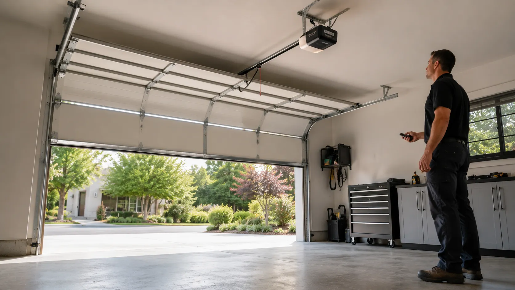 Full-view glass garage door