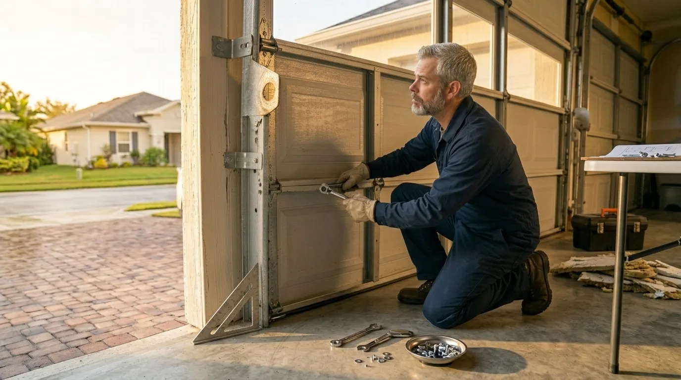 Modern flush garage door
