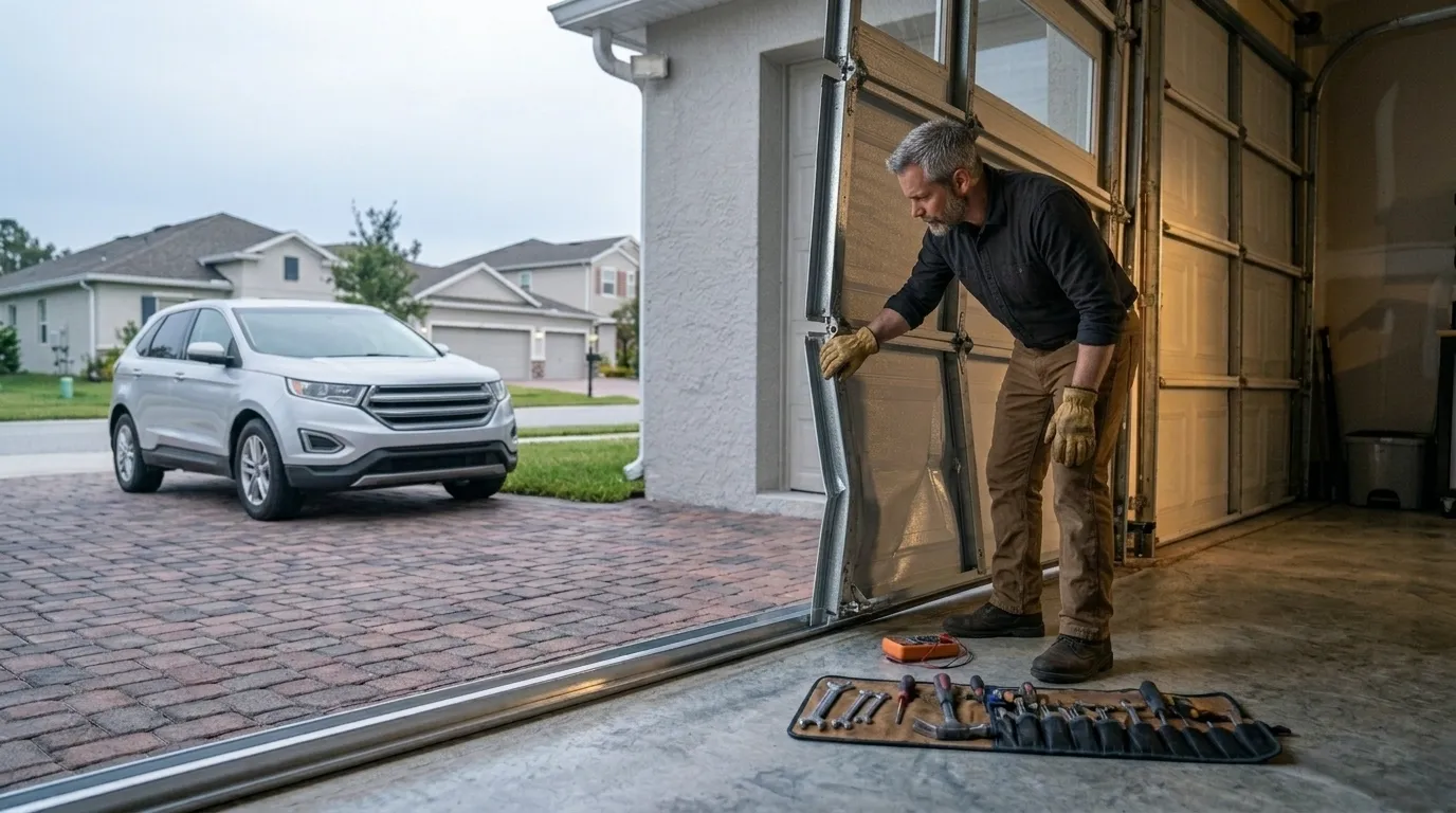 Insulated panel garage door